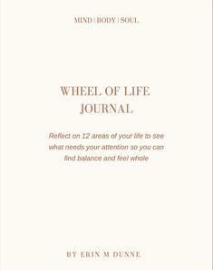 the book cover for wheel of life journal