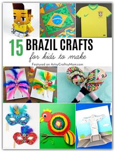 the cover of 15 brazil crafts for kids to make