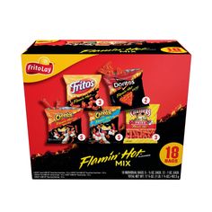 Individually packaged for easy on-the-go and flavor-filled snacking
Shelf-Stable / Ambient
Frito-Lay Brands Multipack Snacks
Packaging may vary Party Lunch Boxes, Kids Play Food, College Snacks, Cheetos Crunchy, Portion Size, Olivia Jade, Hot Chip, Frito Lay, Grocery Foods