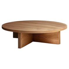 an oval wooden table with two legs and a circular top, on a white background