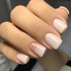 Romantic Nails, Square Nail Designs, Manicure Gel, Gelish Nails, Nails Desing, Neutral Nails, Minimalist Nails