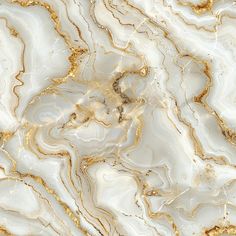 an abstract marble pattern with gold and white highlights on it's surface is seen in this image