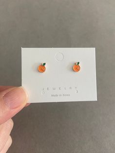 Tiny Orange Stud Earrings - Sterling Silver Pin Post Materials : Sterling Silver Pin Post Color : Orange Size : 6mm Quantity: One pair * Stud Pin Post are Sterling Silver * Suitable for delicate and sensitive ears. * Comes in a jewelry box. If you need extra boxes for gifting....just let us know! Petite Earrings, Tiny Studs, Earring Studs, Tiny Stud Earrings, Silver Pin, Earrings Sterling Silver, Sterling Silver Earrings Studs, Sensitive Ears, Pretty Jewellery