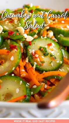 Cucumber and carrot salad Cucumber Carrot Salad, Carrot Salad Recipes, Lake Food Ideas Summer, Food Ideas Summer, Lake Food Ideas, Asian Salad, Best Salad Recipes, Cucumber Recipes, Boat Food