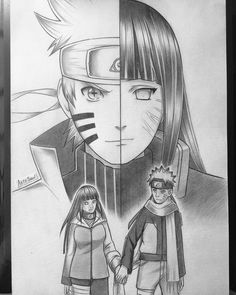 a drawing of naruto and sashika from naruto the movie