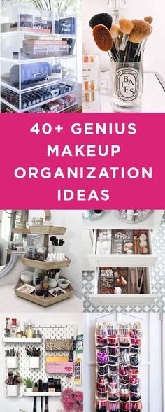 40+ Genius Makeup Organization Ideas Wall Makeup Organizer, Makeup Organization Ideas, Bathroom Makeup Storage, Makeup Organizing Hacks, Makeup Storage Solutions, Rangement Makeup, Space Makeup, Diy Makeup Storage