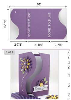 two pictures showing the size and width of each card, one with flowers on it