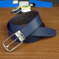 These leather belts are made from full grain leather - Epsom Hass leather. Inspired by the design of famous brand leather belts, these blue mens belts can be used with old belts buckle to replace old belts strap. Or not, you can use belts buckle as shown in the description photo. Because it is made by leather crafters so it can be customized according to requirements: Length, thickness, leather color, stitching color, style.    I also embross stamping personalized text free of charge if requeste Belts Buckle, Belt With Buckle, Suspender Belt, Leather Belts, Famous Brands, Color Style, Mens Belts, Blue Leather, Full Grain Leather