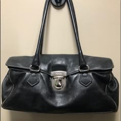 Prada Of Milano Black Very Soft Leather Nero With Certificate Of Authenticity Is Photons And Will Be Provided. Like Brand New Gucci Canvas Bag, 2000s Black And White, Bag 2000s, Large Hobo Bag, Prada Handbag, My Style Bags, Bags Prada, Purse Essentials, Handbag Essentials