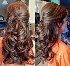 Hair by Caitlynn | Jacksonville FL stylist Wedding Hair Half, Pageant Hair, Mother Of The Bride Hair, Bridal Hair Updo, Long Hair Wedding Styles, Wedding Hair Inspiration, Long Cut, Bridal Hair And Makeup, Hair Long