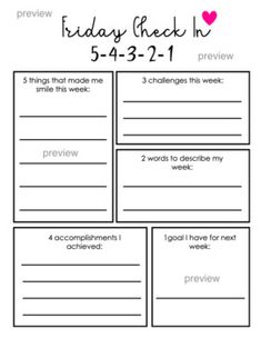 the printable friday check in for students to practice their writing skills and read alouds