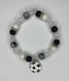 Soccer bracelet Casual Silver Round Crystal Bracelet, Casual White Hypoallergenic Charm Bracelet, Casual Hypoallergenic White Charm Bracelet, White Hypoallergenic Casual Charm Bracelet, Hypoallergenic White Casual Charm Bracelet, Casual Silver Round Beads Wristband, Soccer Bracelets, Soccer Bracelet, Bracelets Patterns