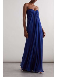 Deep Blue Formal Dress, Sapphire Blue Dress Gowns, Printed Formal Dress, Alexander Mcqueen Dress Gowns, Elegant Evening Dresses Formal Gowns, Navy Formal Dress Long, Blue Gowns Elegant, Moda Operandi Gown, Libertine Fashion