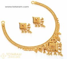 Neklesh Jewellery Gold, Necklace Set Gold, 22k Gold Necklace, Temple Jewelry Necklace, 22k Gold Jewelry, Gold Mangalsutra Designs, Gold Jewelry Stores