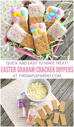 easter cracker dippers recipe with marshmallows and sprinkles