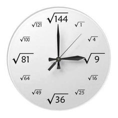 a white clock with black hands and numbers on the face, in front of a white background