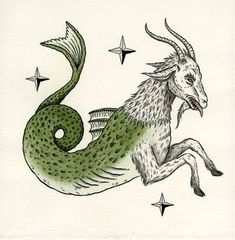 a drawing of a green and white unicorn with stars on it's back legs