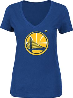 a women's v - neck shirt with the golden state warriors logo