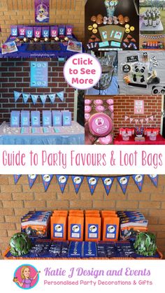 a birthday party with lots of favors and decorations