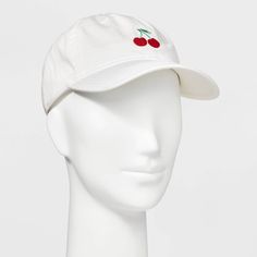 Be ready for their daily adventures with this Embroidered Cherry Dad Hat in Mighty Fine White. Made from durable cotton jersey material for year-round wear, this baseball hat is designed with a slightly curved brim to shield their eyes from direct sunlight. Plus, it features an adjustable buckle closure to help them find the best fit. Spring Cotton Baseball Cap With Curved Visor, Trendy Cotton Baseball Cap With Curved Visor, Spring Cotton Dad Hat Baseball Cap, Spring Cotton Dad Hat With Curved Bill, Summer Cotton Baseball Cap With Curved Bill, Spring Cotton Baseball Cap With Embroidered Logo, Cotton Dad Hat With Curved Visor For Baseball Season, Spring Snapback Dad Hat In Cotton, Cotton Dad Hat For Spring