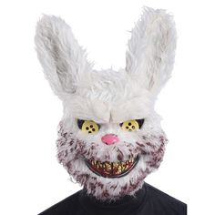 Snowball Bunny Adult MaskKeep your eyes on this evil and wicked rabbit so he doesn ft.t steal the candy! Includes: Creepy toy animal rabbit mask, 50% PVC 50% polyester. Available Sizes: One size fits most Adult.

Special Shipping Information: This item ships separately from other items in your order. This item cannot ship to a P.O. Box. This item may be subject to additional processing days.

ITEM IS NOT ELIGIBLE FOR EXPEDITED SHIPPING Exotic Makeup Looks, Slasher Costume, Best Halloween Masks, Horror Rabbit, Mascara Halloween, Freddy Krueger Mask, Scary Bunny, Nightmare Art, Zombie Bunny