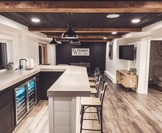 the kitchen is clean and ready to be used as a dining room or office space