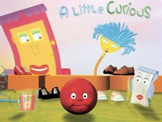 a book cover with an image of a red apple in front of a mirror and other items