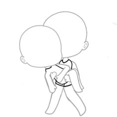 a drawing of a person with a backpack on their back and one hand in the other's pocket