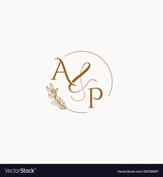 the letter logo with an olive branch and initials in gold color on a white background