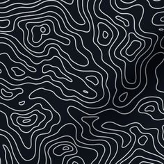 an abstract black and white background with lines in the shape of wavy, overlapping shapes