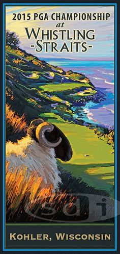 a painting of a sheep with the words, 2013 pga championship for whisling - strats