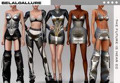 several different types of women in metallic outfits