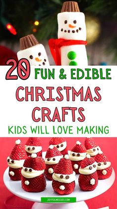 christmas crafts for kids to make with strawberries and marshmallows