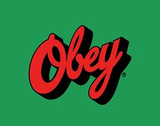 an image of the word obey on a green background