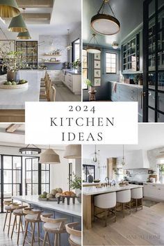 the kitchen and dining room are featured in this collage with text that reads, 2012 kitchen ideas