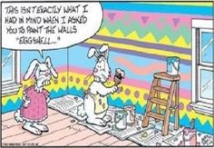 an easter bunny cartoon is shown in this comic