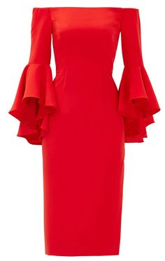 Red Off Shoulder Dress, Red Dress Sleeves, Red Sheath Dress, Stylish Short Dresses, Red Cocktail, Off Shoulder Dresses, Red Cocktail Dress, Red Gowns, Ruffle Sleeve Dress