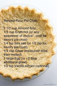 a pie crust on a plate with instructions