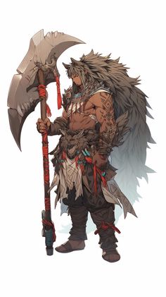 Totem Warrior Barbarian, Desert Barbarian, Dnd Barbarian Male, Beast Barbarian, Barbarian Rpg, Barbarian Character Design Male, Dnd Barbarian, Barbarian Armor, Barbarian Dnd