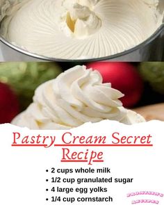 the recipe for creamy cream dessert is shown