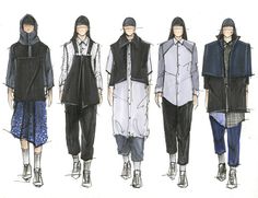 a line of men's fashions from the fall - winter 2011 runways to the spring 2013 runways