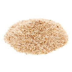 a pile of brown rice on a white background