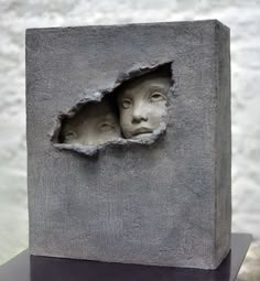 a sculpture is shown with a hole in it