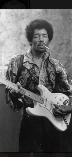 White Photo, Hendrix, A Black, A Man, Electric Guitar, Guitar, Black And White, White, Black