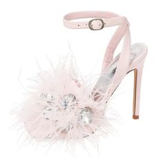 The Azalea Wang Party Time Embellished Feather Stiletto Sandal In Pink Is Made From A Faux Leather Upper And Features An Open Squared Toe Silhouette, A Wide, Cushioned Toe Band With Rhinestone Gem Embellishments And Opulent Feather Detailing, A Cushioned Faux Leather Insole, A Slim Stiletto Heel, And A Buckled Ankle Strap Closure. (All Measurements Approximate From Size 7.5) - Faux Leather Upper - Open Squared Toe - Stiletto Heel - 4.56” Heel Height - Imported Azalea Wang, Strap Sandals Women, Embellished Sandals, Stiletto Sandals, Sandal Women, Ankle Strap Sandals, Stiletto Heel, Strap Sandals, Party Time