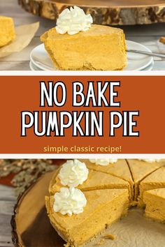 no bake pumpkin pie with text overlay