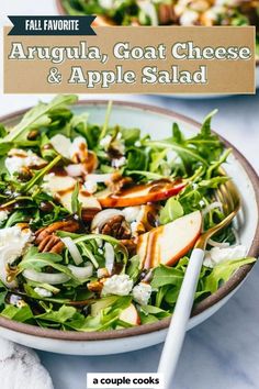 an image of a salad with apples and goat cheese