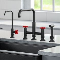 KPF-3125-FF-101MBRD Kitchen/Kitchen Faucets/Kitchen Faucets without Spray Industrial Faucet, Water Filter Faucet, Bridge Kitchen Faucet, Bridge Faucet, Filtered Water Faucet, Brass Kitchen Faucet, Industrial Aesthetic, Bottled Water, Brass Kitchen