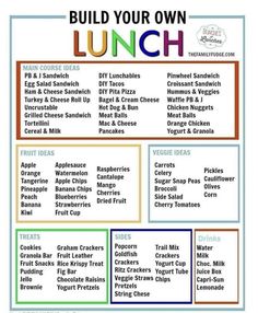 the build your own lunch menu