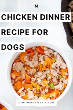 chicken dinner recipe for dogs with text overlay